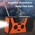 Miniatyrbillede 5 af 8: Solvejrsudsendelse NOAA/AM/FM-radio med håndsving hovedtelefonstik Læselys 2000mAh Power Bank