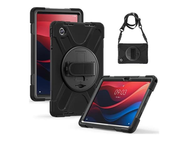 eSTUFF AUSTIN - Baksidesskydd för surfplatta - robust - without built-in screen protector - polykarbonat, silikon - svart
