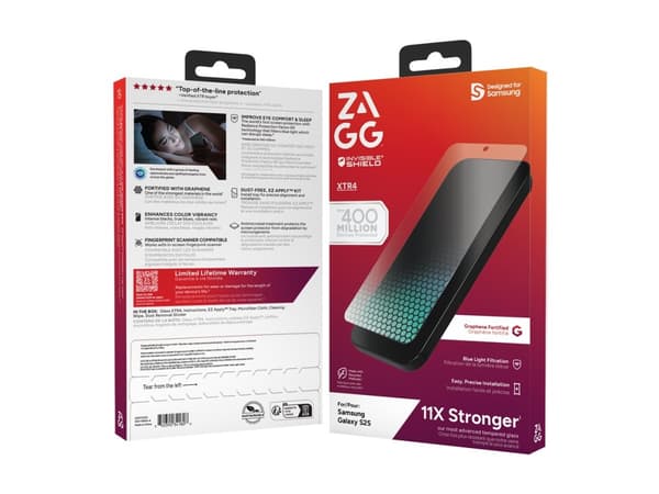 ZAGG InvisibleShield Glass XTR4 - Skärmskydd för mobiltelefon - glas - för Samsung Galaxy S25