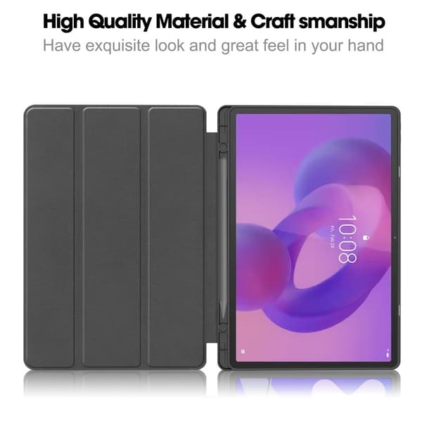För Lenovo Idea Tab Pro Fodral Tri-Fold Stativ Skal med pennhållare - MörkBlå