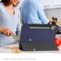 Miniatyrbild 7 av 10: För Lenovo Idea Tab Pro Fodral Tri-Fold Stativ Skal med pennhållare - MörkBlå