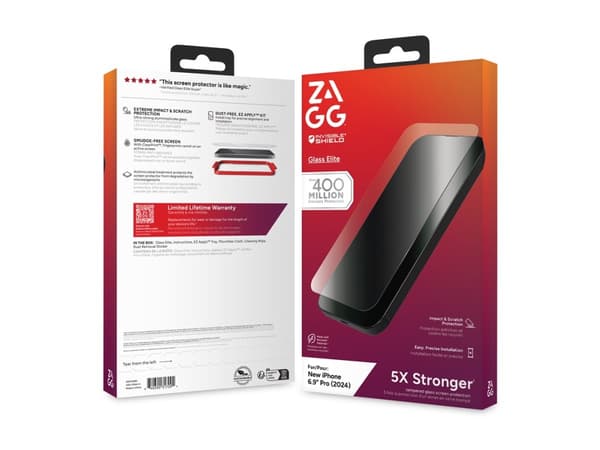 ZAGG InvisibleShield Glass Elite - Skärmskydd för mobiltelefon - glas - för Apple iPhone 16 Pro Max