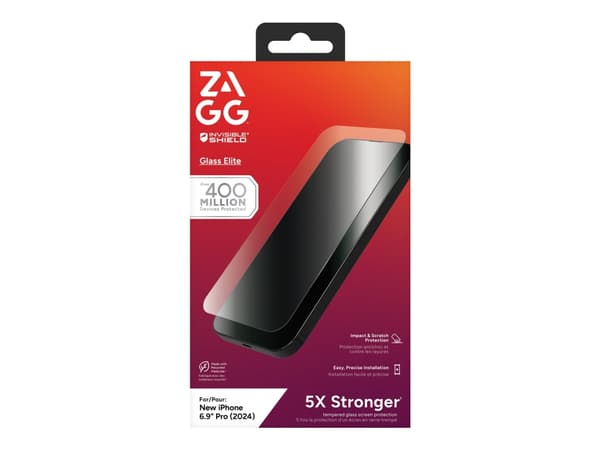 ZAGG InvisibleShield Glass Elite - Skärmskydd för mobiltelefon - glas - för Apple iPhone 16 Pro Max