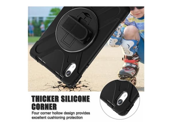 eSTUFF AUSTIN - Baksidesskydd för surfplatta - robust - without built-in screen protector - polykarbonat, silikon - svart