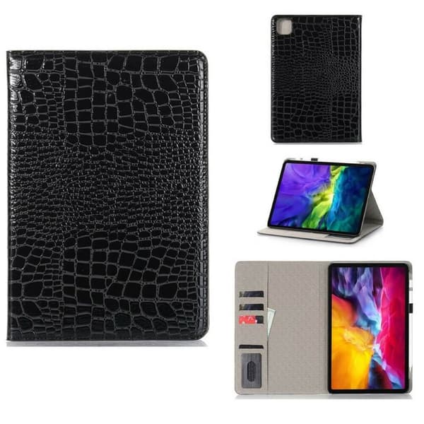 Plånboksfodral iPad Air 11" (2024) Krokodilmönster Svart