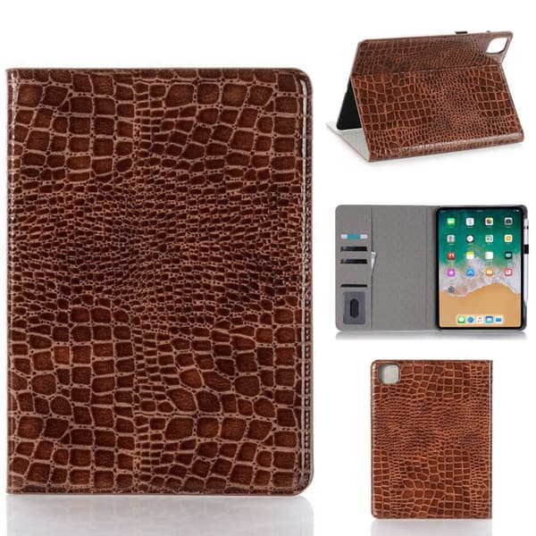 Plånboksfodral iPad Pro 11" (2021) Krokodilmönster Brun