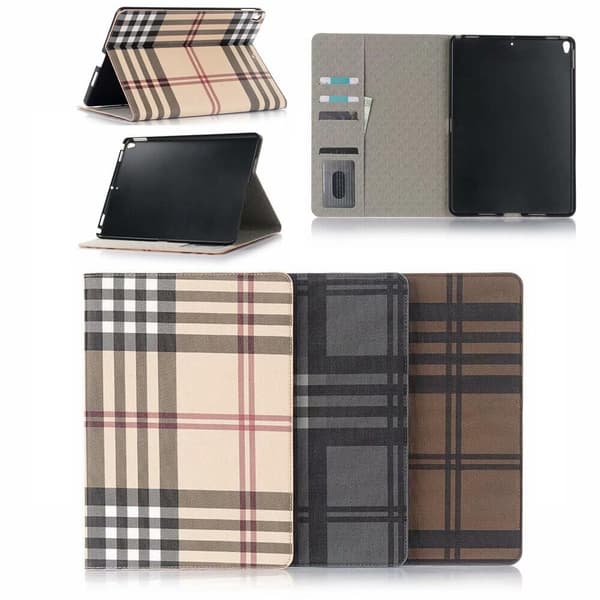 Plånboksfodral iPad Air 10,5" (2019) Rutmönster - 3 Färger Brun