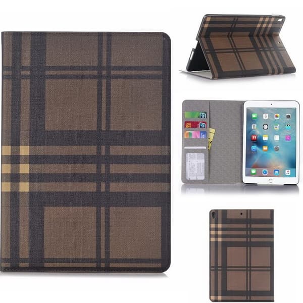Plånboksfodral iPad 10,2" (2020) Rutmönster - 3 Färger