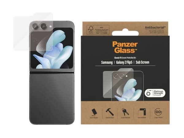 PanzerGlass ® Screen Protector Samsung Galaxy Z Flip 5 5G, Samsung, Samsung - Galaxy Z Flip5 5G, Dry application, Scratch resistant, Shock resistant,