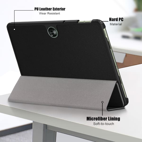 For OnePlus Pad Go Tri-fold Stand Nettbrettdeksel Tablet PU-læreretui