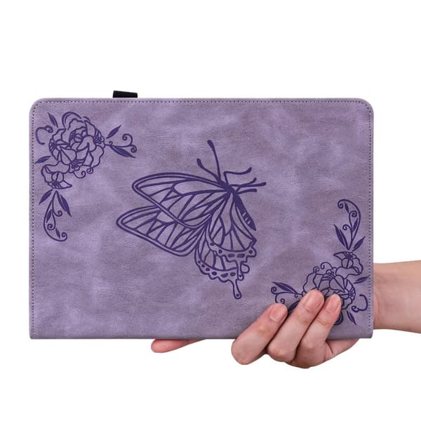 Läderfodral iPad 10.9 10th Gen (2022) Fjärilar Lila