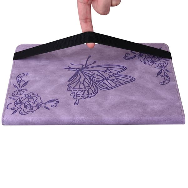 Läderfodral iPad 10.9 10th Gen (2022) Fjärilar Lila