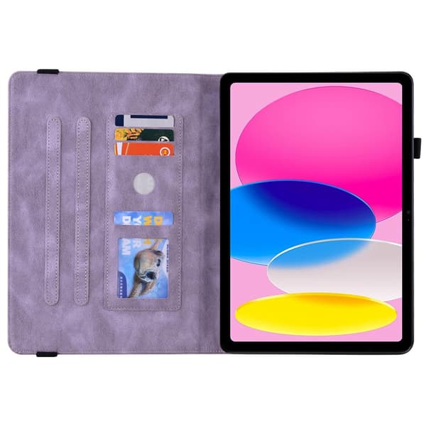 Läderfodral iPad 10.9 10th Gen (2022) Fjärilar Lila