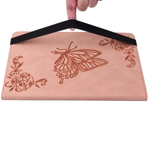 Läderfodral iPad 10.9 10th Gen (2022) Fjärilar Rosa