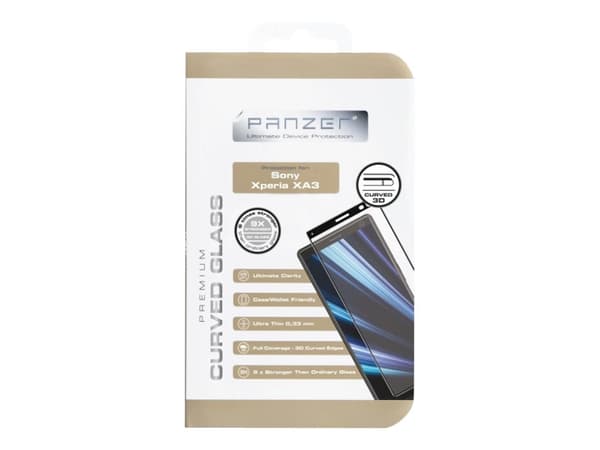 Panzer Premium Curved Glass - Skärmskydd för mobiltelefon - glas - ramfärg svart - för Sony XPERIA 10