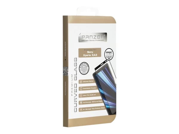 Panzer Premium Curved Glass - Skärmskydd för mobiltelefon - glas - ramfärg svart - för Sony XPERIA 10