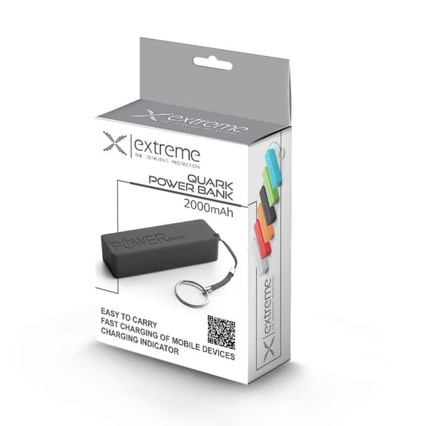 Esperanza EXTREME XMP101K QUARK powerbank 2000 mAh sort