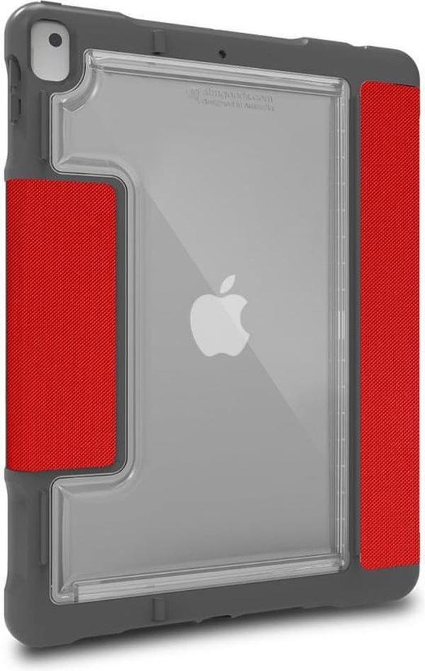 STM dux Plus Duo - Flip-etui til tablet - polycarbonat, termoplastisk polyurethan (TPU) - rød - til Apple 10,2" iPad (7. generation)