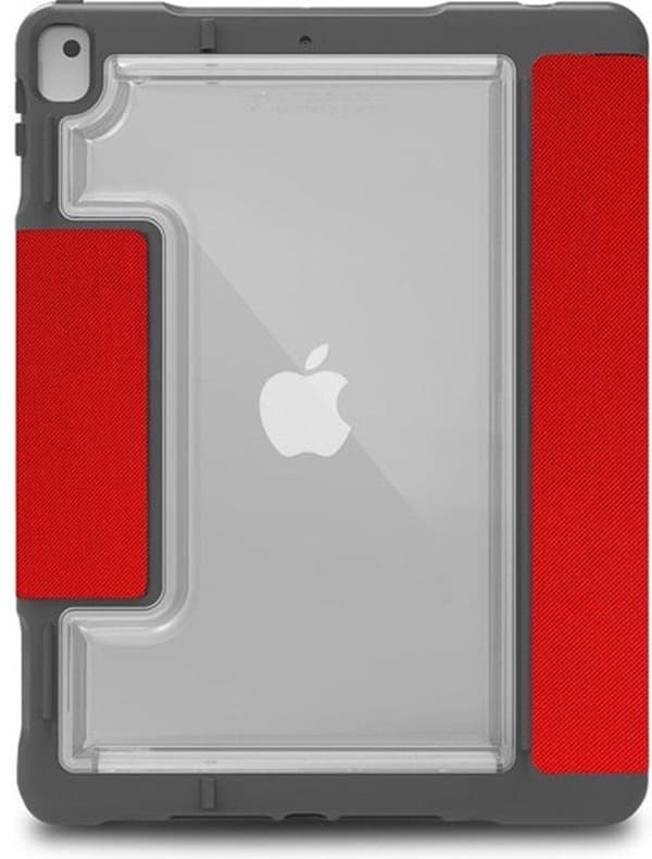 STM dux Plus Duo - Flip-etui til tablet - polycarbonat, termoplastisk polyurethan (TPU) - rød - til Apple 10,2" iPad (7. generation)