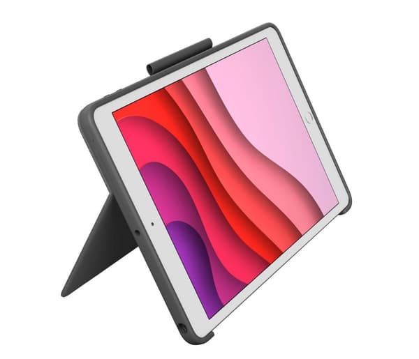 Logitech Combo Touch - näppäimistö ja foliokotelo - ohjauslevyllä - taustavalaistu - Apple Smart -liitin - UK English - Graphite - Apple 10,2" iPad (7