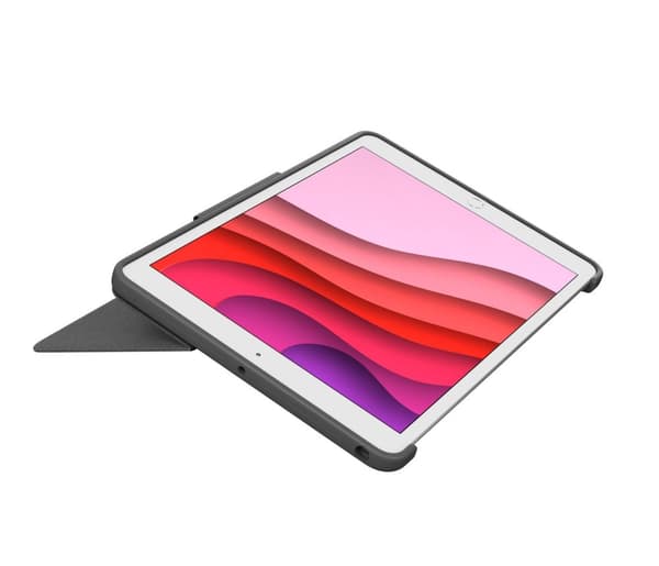 Logitech Combo Touch - näppäimistö ja foliokotelo - ohjauslevyllä - taustavalaistu - Apple Smart -liitin - UK English - Graphite - Apple 10,2" iPad (7
