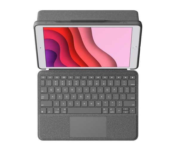 Logitech Combo Touch - näppäimistö ja foliokotelo - ohjauslevyllä - taustavalaistu - Apple Smart -liitin - UK English - Graphite - Apple 10,2" iPad (7