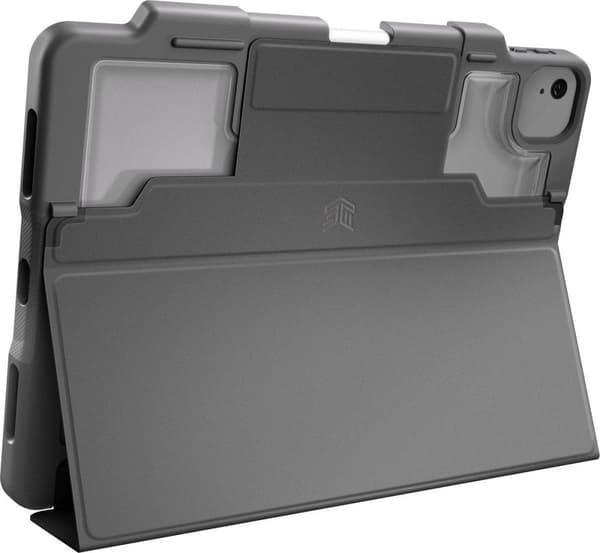 STM dux plus - Flip-etui til tablet - polyurethan, polycarbonat, gummi, termoplastisk polyurethan (TPU) - sort - til Apple 10,9" iPad Air (4. generati