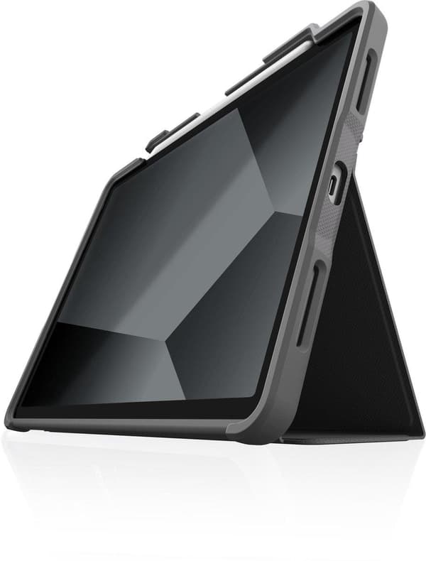 STM dux plus - Flip-etui til tablet - polyurethan, polycarbonat, gummi, termoplastisk polyurethan (TPU) - sort - til Apple 10,9" iPad Air (4. generati