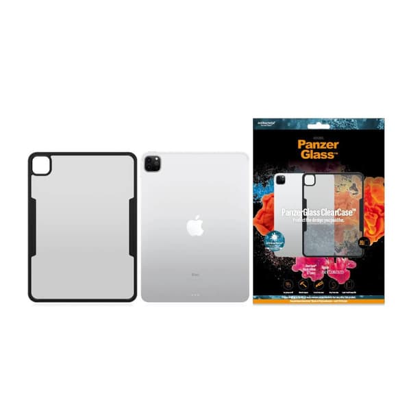 PanzerGlass ClearCase - Black Edition - bagcover til tablet - plastik, hærdet glas - til Apple 27,90 cm (11") iPad Pro (1. generation, 2. generation,
