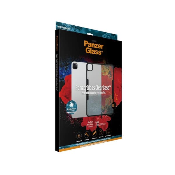 PanzerGlass ClearCase - Black Edition - bagcover til tablet - plastik, hærdet glas - til Apple 27,90 cm (11") iPad Pro (1. generation, 2. generation,