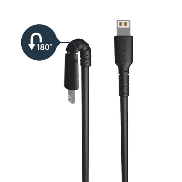 StarTech.com Premium USB-A-Lightning-kaapeli 2 m musta - USB Type A - Lightning Charge & Sync -latauskaapeli - Vahvistettu aramidikuiduilla - Apple MF