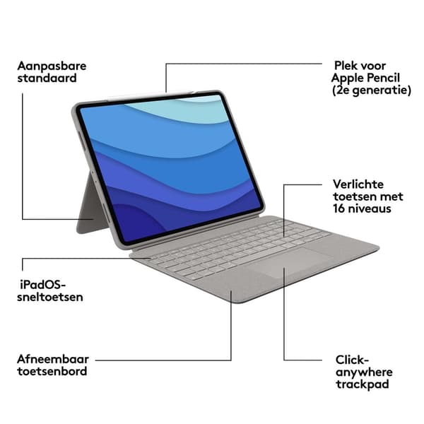 Logitech Combo Touch för iPad Pro 12,9-tum (5:e generationen)