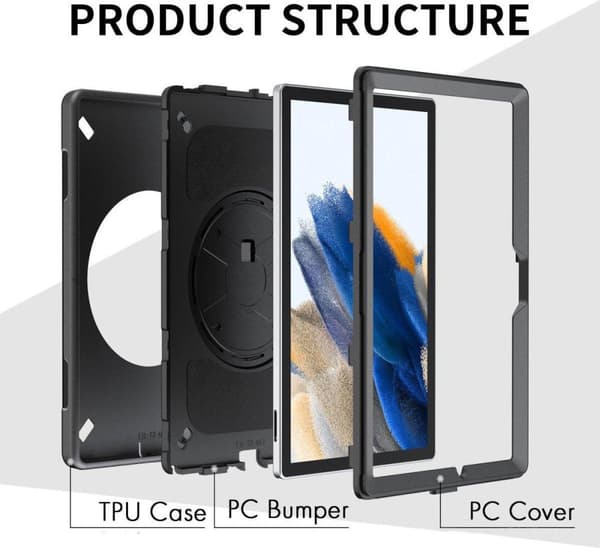 4smarts Rugged Case Grip til Apple iPad 10.9 (2022 10. Gen.) sort (540233)