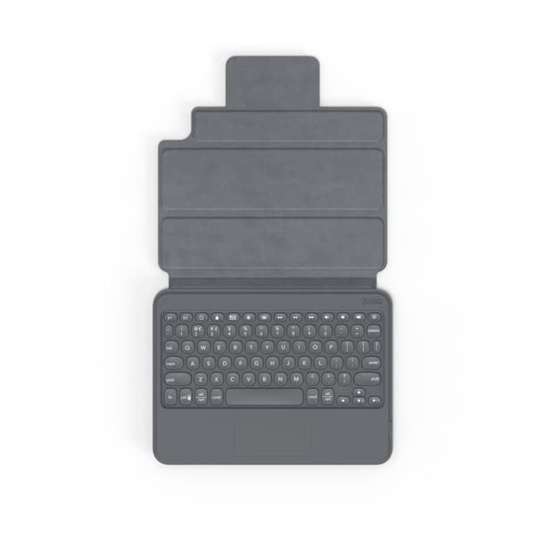 ZAGG Pro Keys - tangentbord och foliofodral - med styrplatta - bakgrundsbelyst - Bluetooth - QWERTZ - Tyska - svart/grå tangentbord, svart/grå skal -