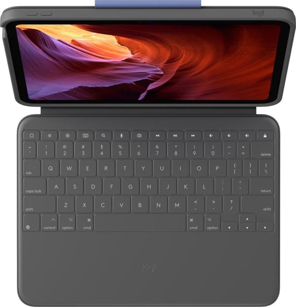 Logitech Rugged Folio - Tastatur og folio-etui - Apple Smart-stik - QWERTY - GB - Grafit (920-011206)