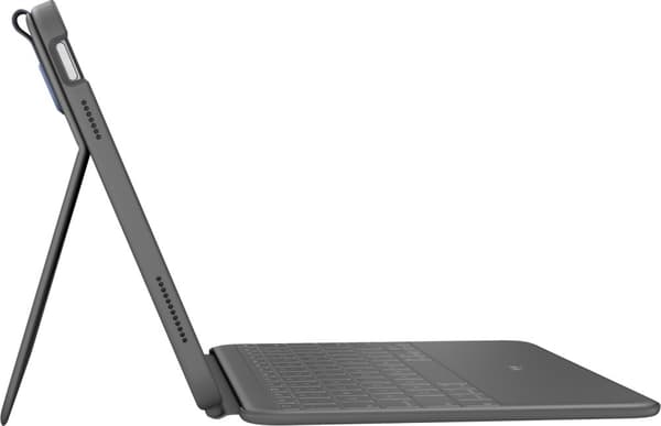 Logitech Rugged Folio - tastatur og folio-etui - Apple Smart-stik - QWERTY - US International - Grafit - til Apple 10,2" iPad Wi-Fi, 10,9" iPad Wi-Fi