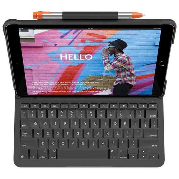 Logitech Slim Folio Ipad 7/8 10.2´´ Musta Spanish QWERTY