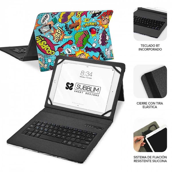 Subblim Tangentbordskåpa Keytab Pro Bluetooth Universal Up To 10.1´´ Blå