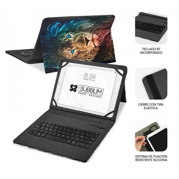 Subblim Tangentbordskåpa Keytab Pro Bluetooth Universal Up To 10.1´´ Flerfärgad