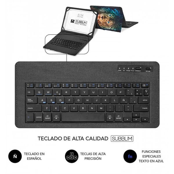 Subblim Tangentbordskåpa Keytab Pro Bluetooth Universal Up To 10.1´´ Flerfärgad