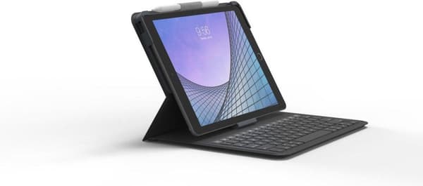ZAGG Messenger Folio 2 - näppäimistö ja foliokotelo - Bluetooth - QWERTZ - saksalainen - hiilinäppäimistö, hiilikuori - Applen 10,2" iPadille (7. suku