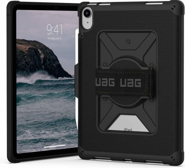 UAG Metropolis Series Rugged Case iPad 10.9:lle (10. sukupolvi, 2022) - Metropolis w Handstrap Black - Flip Case tabletille - Musta - 10,9" - Apple 10