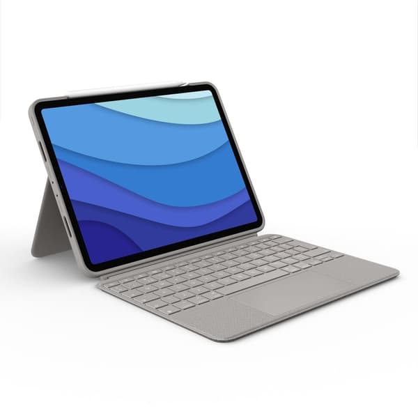 Logitech Combo Touch - keyboard and folio case - with trackpad - backlit - Apple Smart connector - QWERTZ - German - sand - for Apple 27.90cm (11") iP