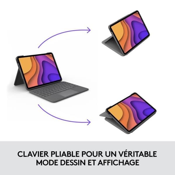 Logitech Folio Touch-tangentbord för surfplattor för iPad Air (M2 och M3) (4:e och 5:e generationen)