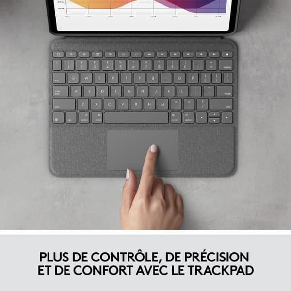 Logitech Folio Touch-tangentbord för surfplattor för iPad Air (M2 och M3) (4:e och 5:e generationen)