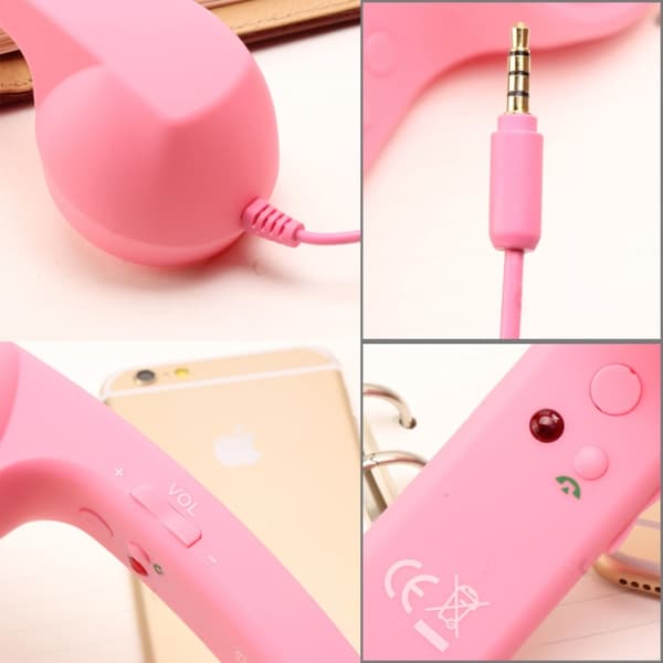 Retroheadset Telefon 3,5mm Svart