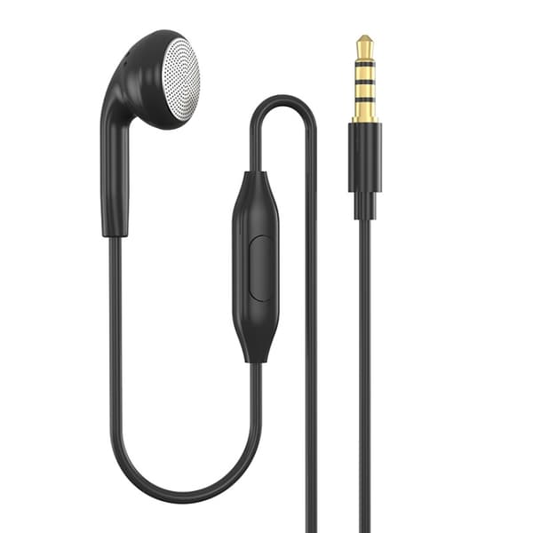Mono headset med mikrofon – 3,5 mm anslutning och knappsstyrning - svart
