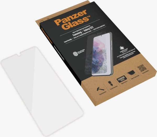PanzerGlass Anti-Bacterial Case Friendly Skärmskydd till Samsung Galaxy S22 - Svart