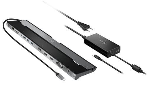 j5create USB-C Triple Display Docking Station with 100W PD Adapter