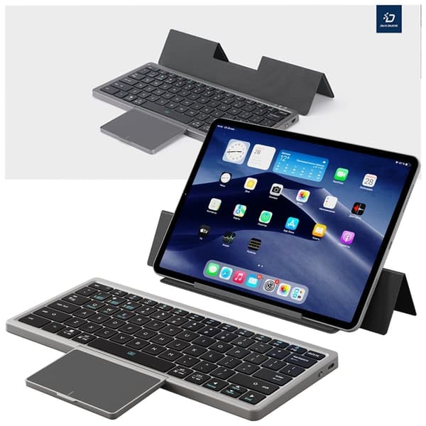 Dux Ducis OK Series trådløst Bluetooth-tastatur med pekeplate - Svart